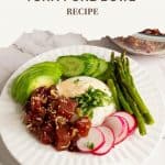 Pinterest image for Poke bowl with tuna.