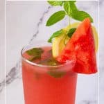 Pinterest image for watermelon mojitos.