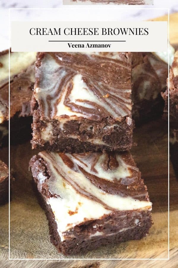 Pinterest image for Cream Cheese Brownies.
