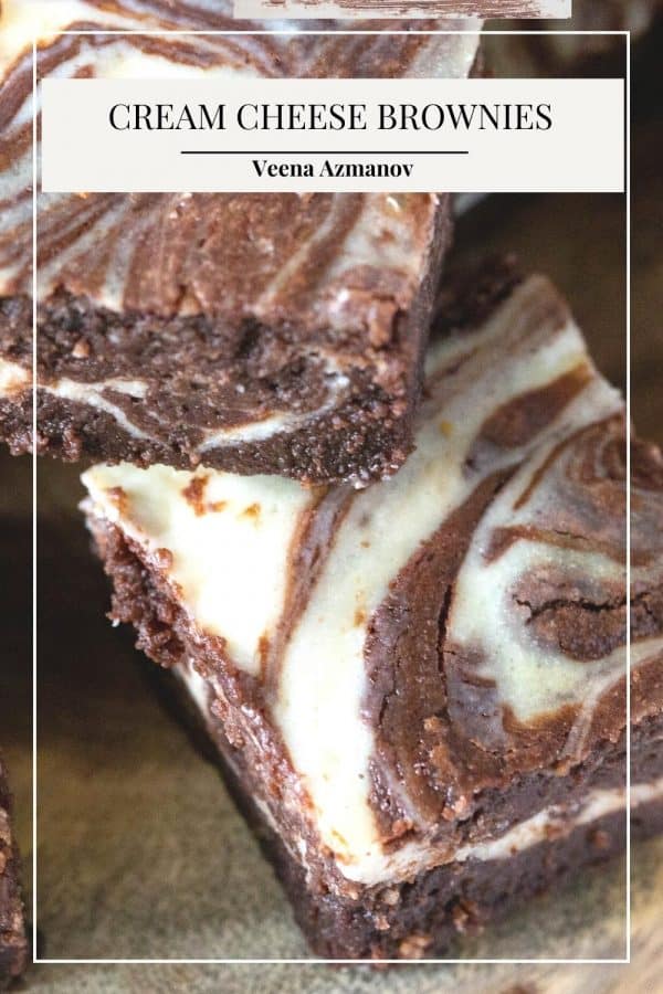 Pinterest image for Cream Cheese Brownies.