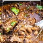 Pinterest image for short ribs in slow cooker.