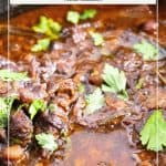 Pinterest image for short ribs in slow cooker.