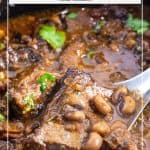 Pinterest image for short ribs in slow cooker.