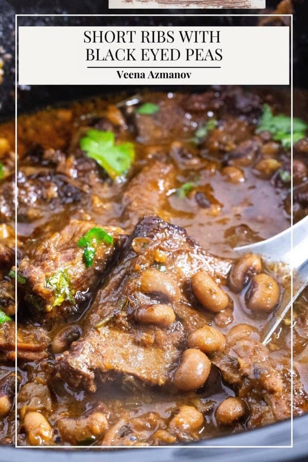 Pinterest image for short ribs in slow cooker.