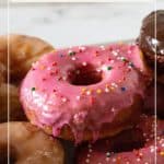 Pinterest image for making donuts with sourdough starter.