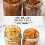 Pinterest image Brown Sugar with Molasses How To.