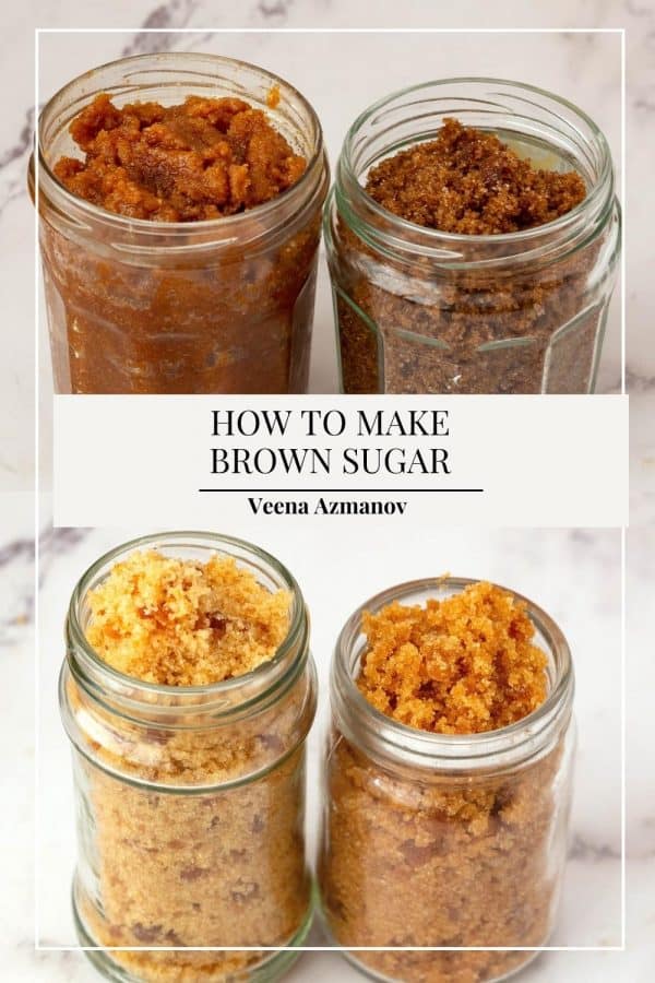 Pinterest image Brown Sugar with Molasses How To.
