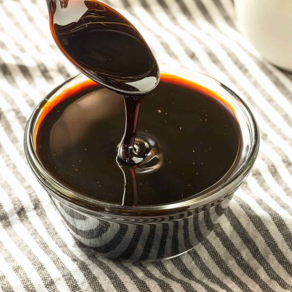 A bowl with molasses.