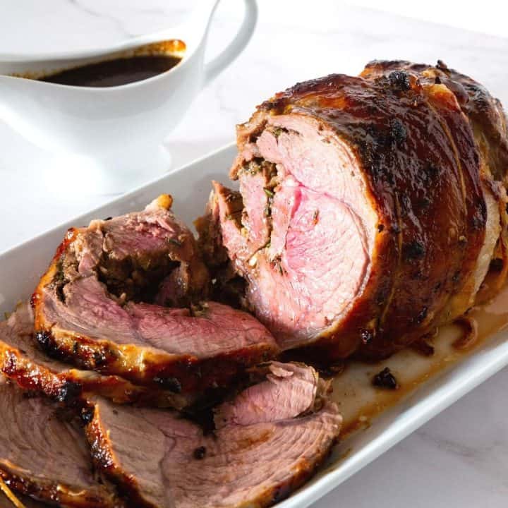 Boneless Roast Lamb with Honey Mustard Glaze - Veena Azmanov Kitchen