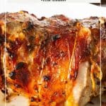 Pinterest image for lamb roasted with honey mustard.