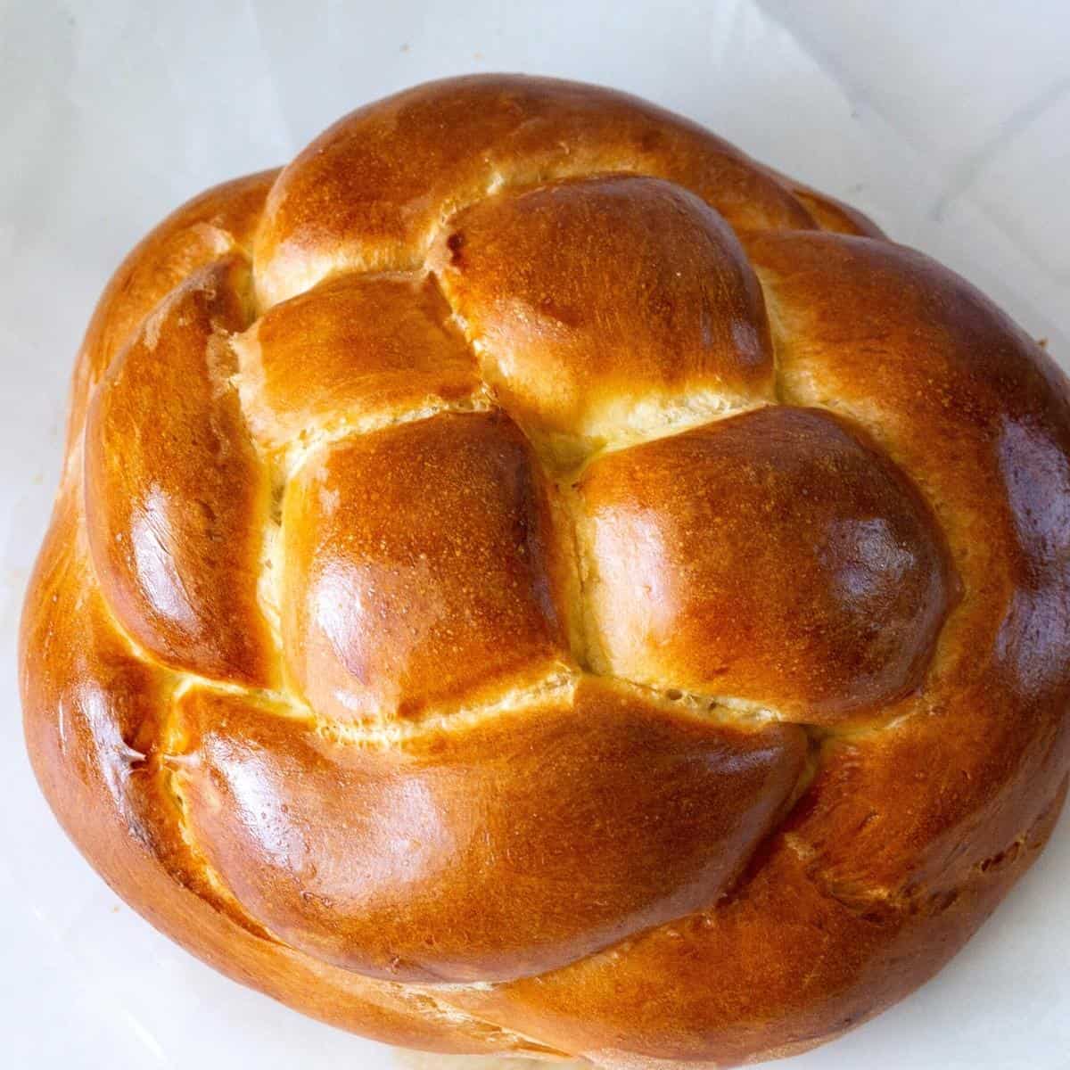 A challah on the table.
