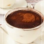 Dessert Tiramisu in a cup.