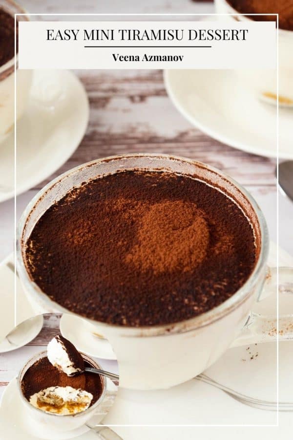 Pinterest image for tiramisu in a cup.