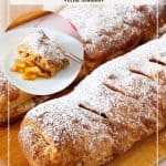 Pinterest image for apple strudel.