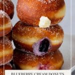 Pinterest image for cream filled doughnuts.