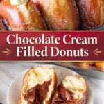 Pinterest image for Cream Filled Donuts with 6 Filled using 2 Methods.