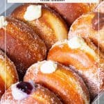 Pinterest image for cream filled doughnuts.