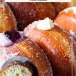 Pinterest image for cream filled doughnuts.