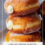 Pinterest image for cream filled doughnuts.