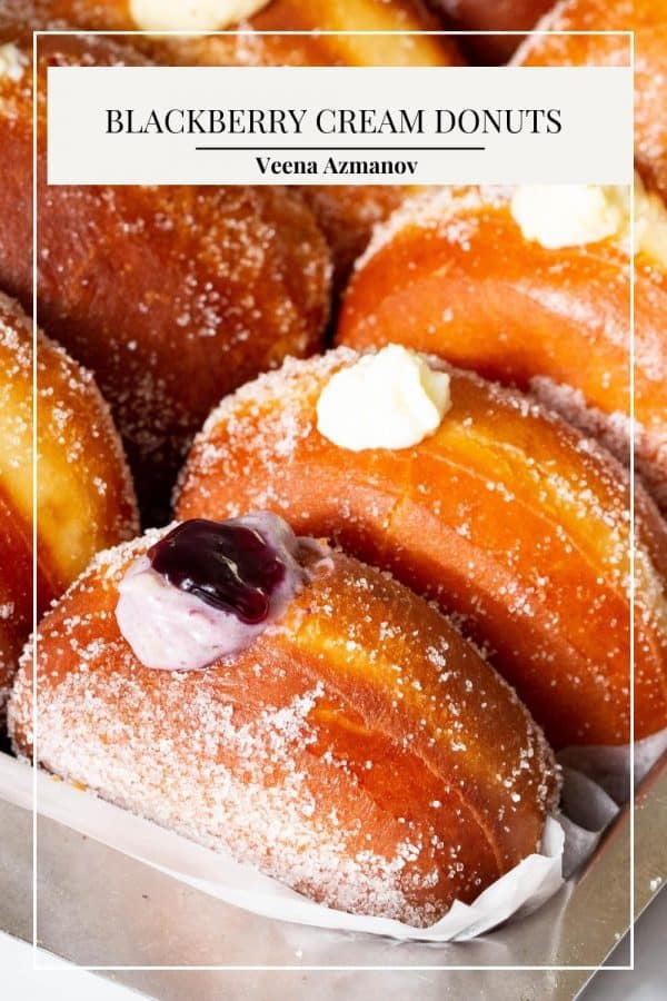 Pinterest image for cream filled doughnuts.