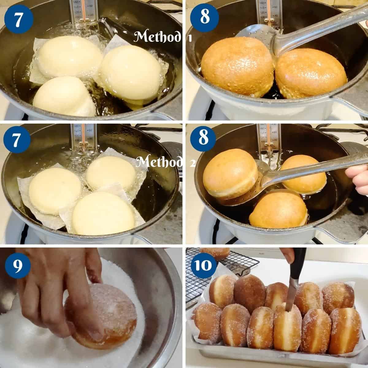 Progress pictures deep fried donuts.