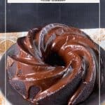 Pinterest image for Chocolate Devils Food Cake.