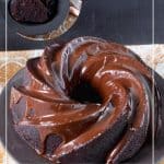 Pinterest image for Chocolate Devils Food Cake.