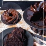 Pinterest image for Chocolate Devils Food Cake.