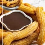 Pinterest image for homemade churros.