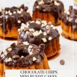 Pinterest image for mini cakes in bundt pans.