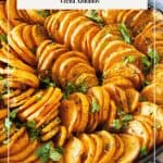 Pinterest image for baked sweet potato slices.