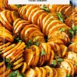 Pinterest image for baked sweet potato slices.