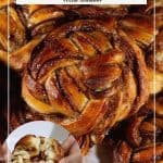 Pinterest image for braided cinnamon buns.