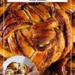 Pinterest image for braided cinnamon buns.