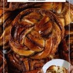 Pinterest image for braided cinnamon buns.