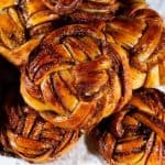 A cinnamon buns on the table.