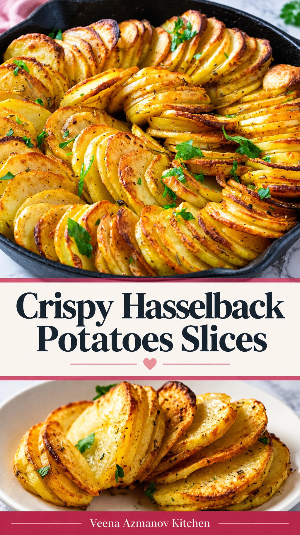 Pinterest image for sliced Hasselback Potatoes.