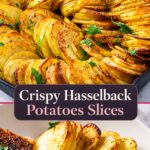 Pinterest image for sliced Hasselback Potatoes.