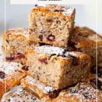 Pinterest image for bars with cranberry and almonds.