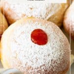 Pinterest image for baked yeast donuts.