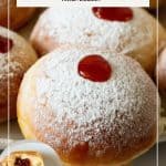 Pinterest image for baked yeast donuts.
