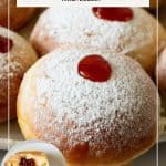 Pinterest image for baked yeast donuts.