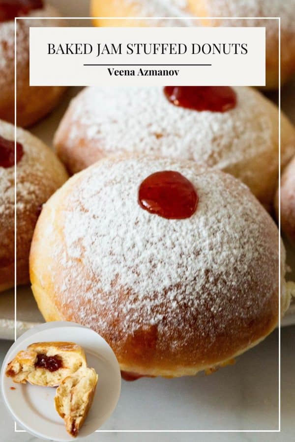 Pinterest image for baked yeast donuts.