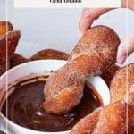 Pinterest image for twisted doughnuts.
