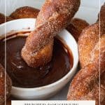 Pinterest image for twisted doughnuts.