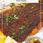 Pinterest image for making blackened salmon.
