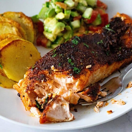 Easy, Delicious and Healthy Blackened Salmon Recipe - Veena Azmanov Kitchen