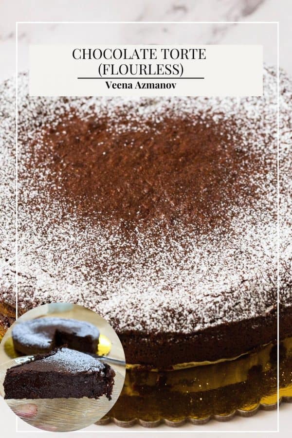 Pinterest image for chocolate torte.