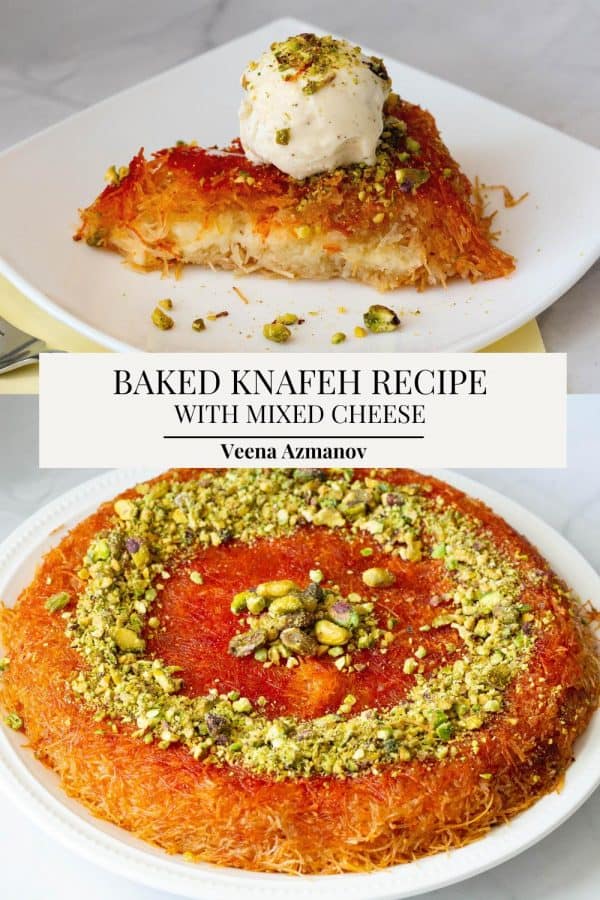 Pinterest image for Knaffeh with Cheese.