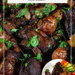 Pinterest image for short ribs braised with red wine.